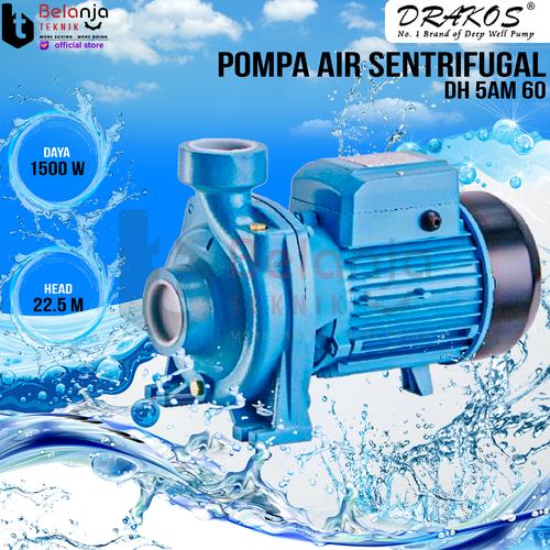 [EZM.3501320] Drakos Pompa Air Sentrifugal DH 5AM 60 2HP 3 Phase 2" Inch 1,5 KW