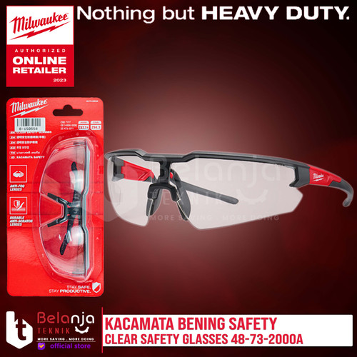 [EZM.3501327] Milwaukee Clear Safety Glasses Kacamata Safety Kaca Mata Kerja Bening
