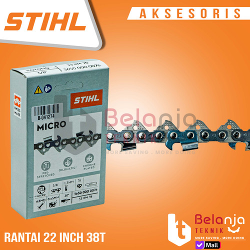 [EZM.3501346] Stihl Rantai Belah Chainsaw 22 Inch 38T Mata Gergaji Potong Kayu 22"