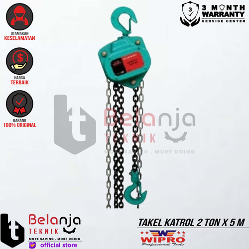 [EZM.3501390] Wipro Takel Katrol 2 Ton x 5 Meter Lever Block Chain Hoist Heavy Duty