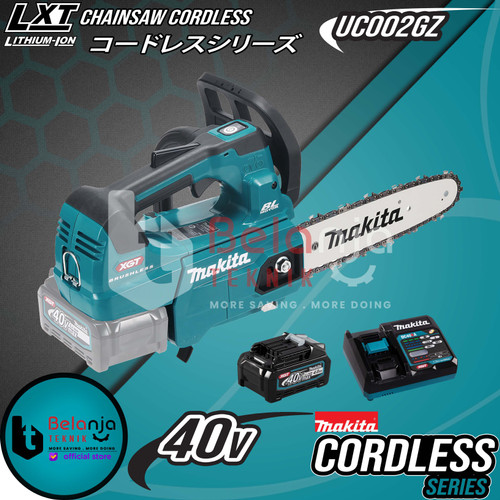 [EZM.3501577] Makita Mesin Gergaji Kayu UC002GZ01 Chainsaw Cordless + Baterai 40V Set