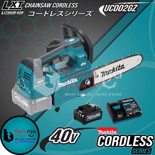 [EZM.3501577] Makita Mesin Gergaji Kayu UC002GZ01 Chainsaw Cordless + Baterai 40V Set