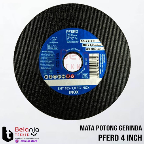 [EZM.3501658] Pferd Batu Gerinda Mata Potong Besi 4 Inch X 1 MM Cutting Disc Inox 4"