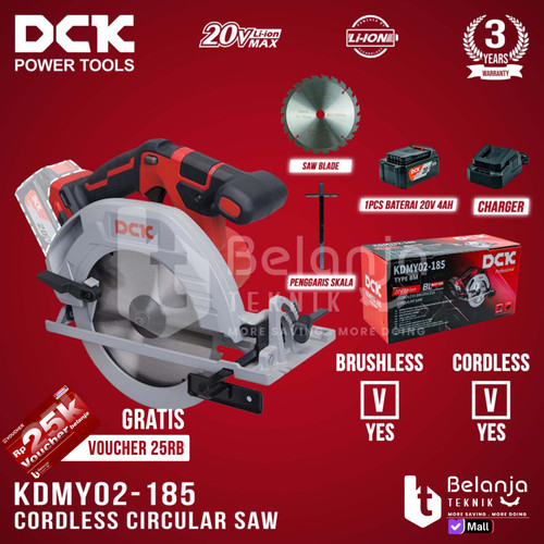 [EZM.3501662] DCK Mesin Circular Saw Cordless KDMY02-185 DM 7 Inch Sirkel Kayu KDMY