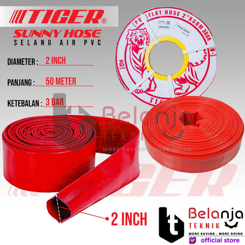 [EZM.3501664] Tiger Selang Buang Pompa Irigasi 2 Inch Sunny Hose 2" In 50 Meter 50M