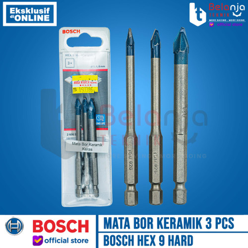 [EZM.3501666] Bosch Hex 9 Hard Ceramic Drill Bit Set 3 PCS Mata Bor Keramik 5 6 8 MM