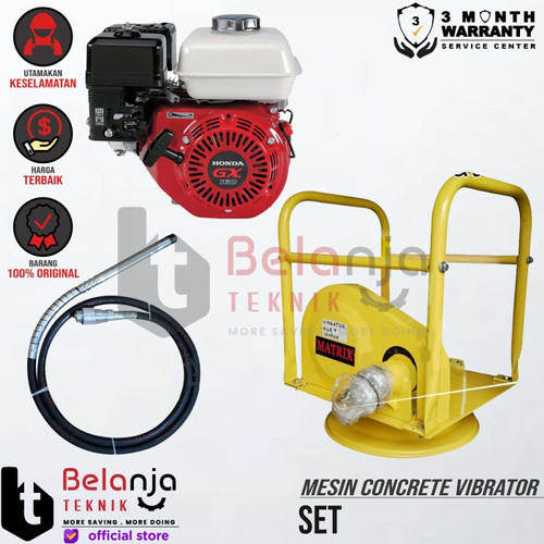[EZM.3501710] Honda Mesin Vibrator Pemadat Cor Beton GX 160 Thailand Selang 6 Meter