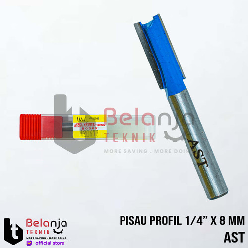 [EZM.3501739] AST Mata Pisau Profil Kayu Straight Bit 1/4 Inch X 8 MM Router Lurus