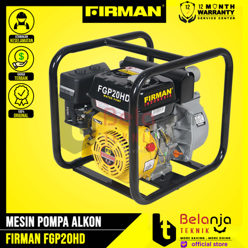[EZM.3501774] Firman Mesin Pompa Air Irigasi Alkon FGP 20 HD + FGE200HD 2 Inch 8M