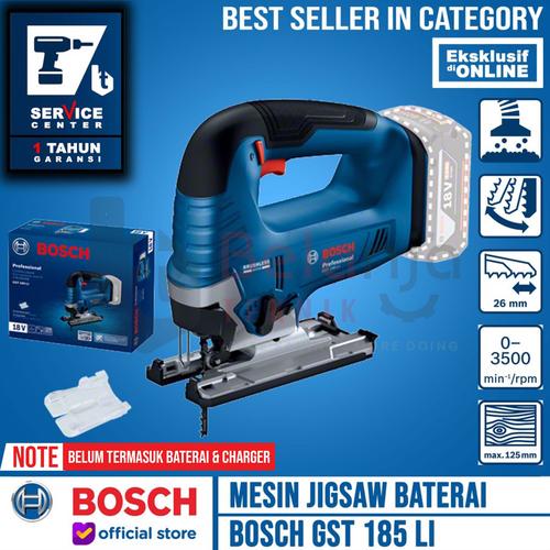 [EZM.3501782] Bosch Mesin Gergaji Baterai GST 185 Li Jigsaw Cordless 18 Volt 18V