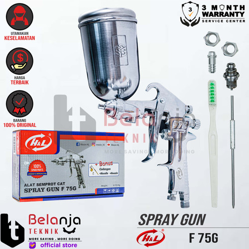 [EZM.3501790] H&L HL Spray Gun F 75 Tabung Atas Alat Semprot Cat F75G 400 CC