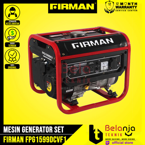 [EZM.3501799] Firman Mesin Genset Bensin FPG 1599 DCV F1 Generator 1200 Watt 1 Phase