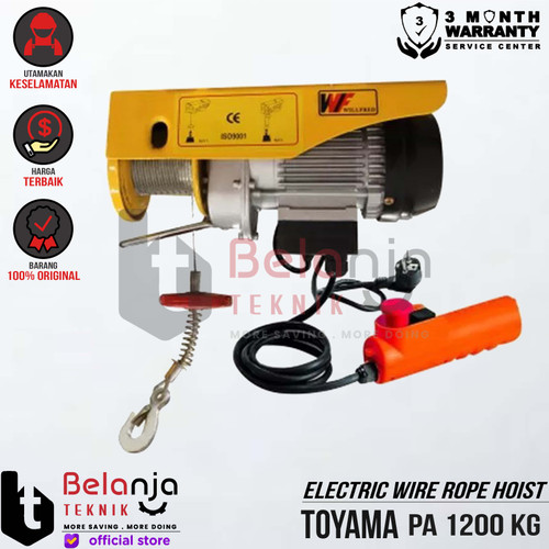 [EZM.3501816] Toyama Electric Wire Rope Hoist PA 1200 kg Katrol Elektrik 1200kg