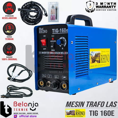 [EZM.3501848] Rhino Mesin Travo Las TIG 160 E Biru Welding Machine Trafo Las Argon