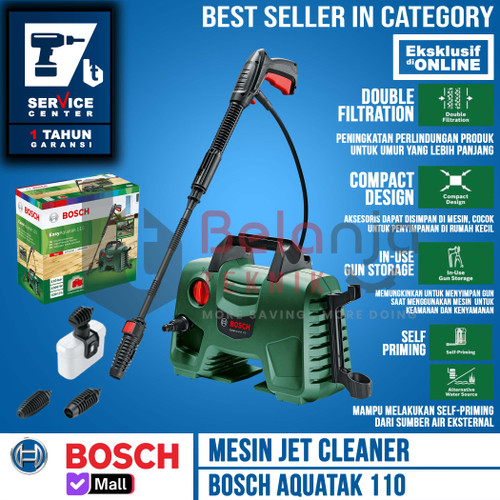 [EZM.3501896] Bosch Jet Cleaner Long Lance Aquatak 110 1300W Mesin Steam AQT 110