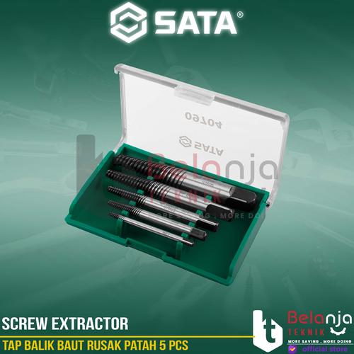 [EZM.3501993] Sata Screw Extractor Tap Balik Baut Rusak Patah 5 PCS Heavy Duty 09704