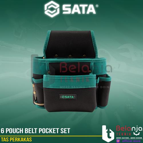 [EZM.3501996] Sata Tas Perkakas 95212 6 Pouch Belt Pocket Set Tas Pinggang Tool Kit