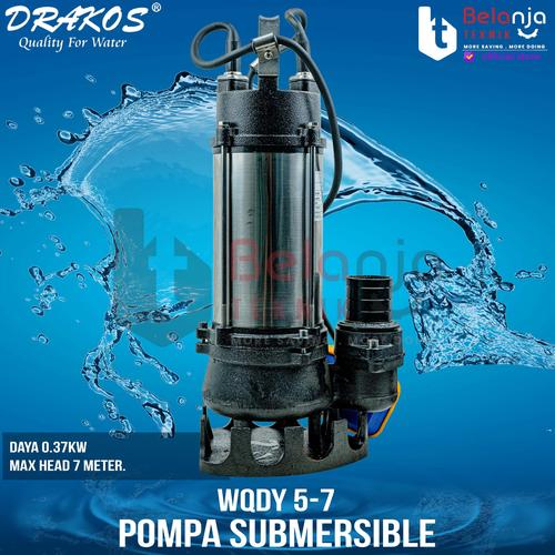 [EZM.3502005] Drakos Submersible Pump WQDY 5-7 0.5 HP 0.37 KW Pompa Celup Air Kotor