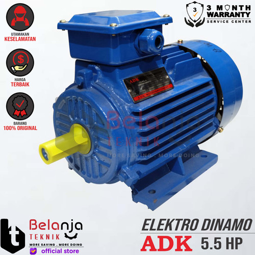 [EZM.3502022] ADK Mesin Penggerak Dinamo Electro Motor 5.5 HP 3 Phase 4 Pole 1400RPM