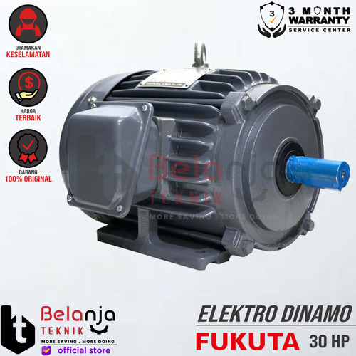 [EZM.3502036] Fukuta Mesin Dinamo Electro Motor 30 HP 3 Phase 4 Pole Rpm 1400