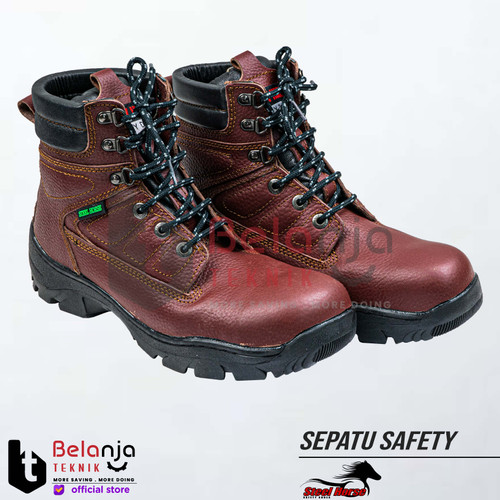 [EZM.3502050] Steel Horse Sepatu Safety 9369 Sepatu Proyek Lapangan Safety Maroon