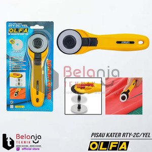 [EZM.3502062] Olfa Rotary Cutter 45mm RTY-2C/YEL Pisau Kater Potong Kain Putar 45 MM