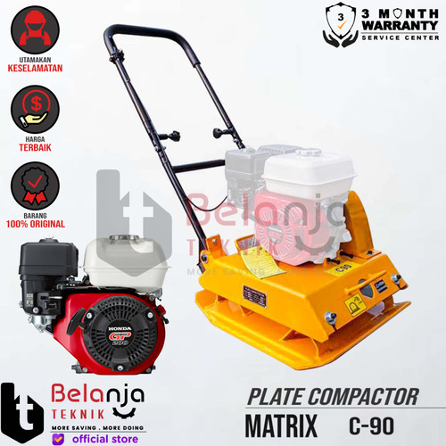 [EZM.3502064] Matrix Plate Compactor C-90 Mesin Stamper Kodok + Honda GP 200 Jialing