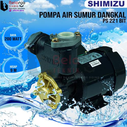 [EZM.3502286] Shimizu Pompa Air Sumur Dangkal PS 221 Bit 9 Meter Water Pump PS221BIT