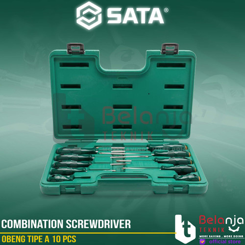 [EZM.3502336] Sata Combination Screwdriver Set 10 Pcs Obeng Tipe A Series 09304E