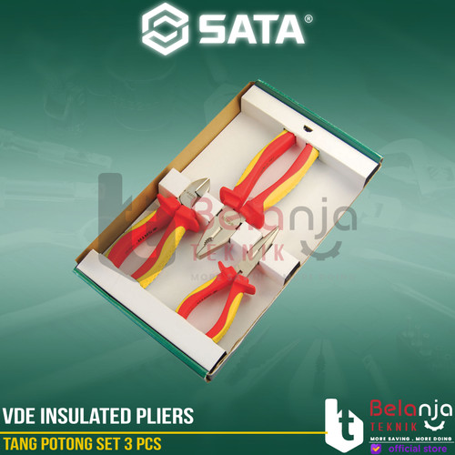 [EZM.3502339] Sata Vde Insulated Pliers Set 3 PCS Tang Potong Set 09261