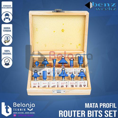 [EZM.3502362] Benz Mata Profil Router Trimmer Bits Set 12 Pcs Mata Profil BZ-7812