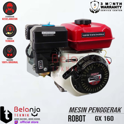 [EZM.3502420] Robot Mesin Penggerak Bensin Serbaguna GX 160 5.5 HP Engine