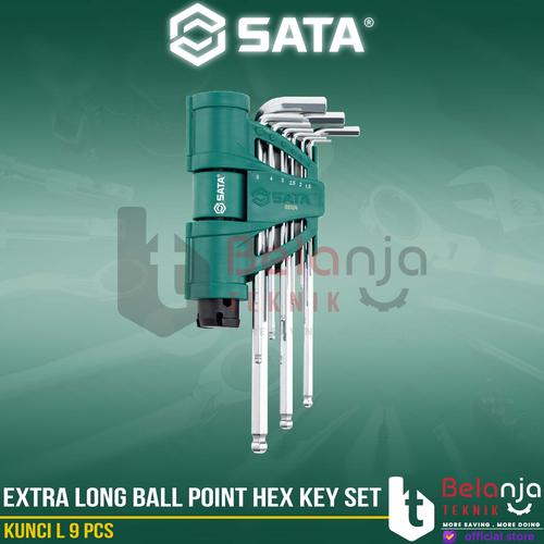 [EZM.3502497] Sata Kunci L 09124 PCS Extra Long Ball Point Hex Key Set Torque Handle