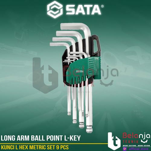 [EZM.3502501] Sata Kunci L Hex Metric Set 9 PCS 09105A Long Arm Ball Point L-Key