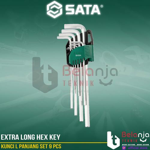 [EZM.3502507] Sata Kunci L Panjang Set 9 PCS Extra Long Hex Key 09103A Metric 1-10MM
