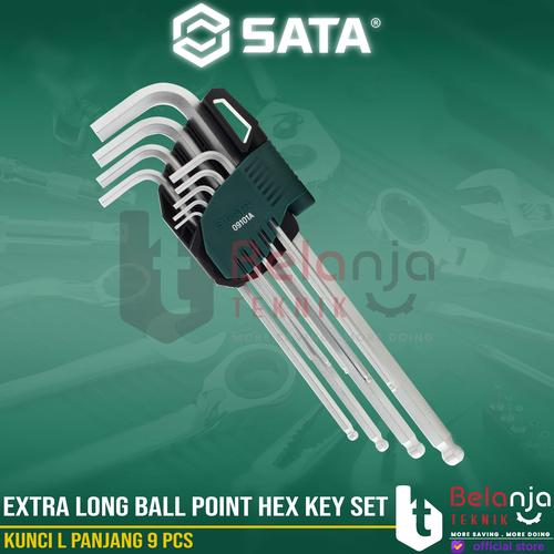 [EZM.3502510] Sata KUNCI L Panjang 09101A 9 PCS Extra Long Ball Point Hex Key Set