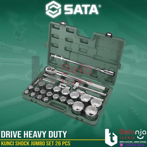 [EZM.3502525] Sata Kunci Shock Jumbo Set 26 PCS 09016 3/4 Inch Drive Heavy Duty