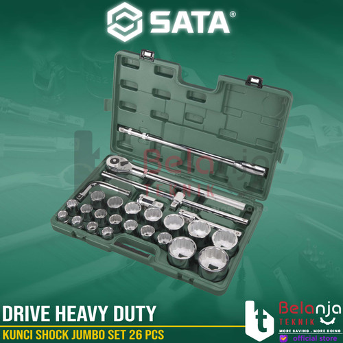 [EZM.3502525] Sata Kunci Shock Jumbo Set 26 PCS 09016 3/4 Inch Drive Heavy Duty