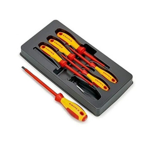 [EZM.3502534] Knipex Screwdriver Set VDE 6Pcs Obeng Listrik Set 00 20 12 V01
