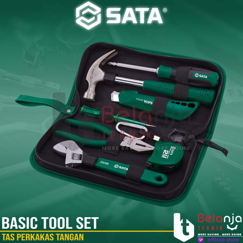[EZM.3502545] Sata Basic Tool Set 7 PCS 06001 Tas Perkakas Tangan Tool Kit Set