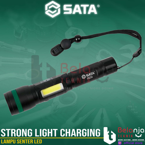 [EZM.3502557] Sata Lampu Senter LED 05233 Strong Light Charging Flashlight
