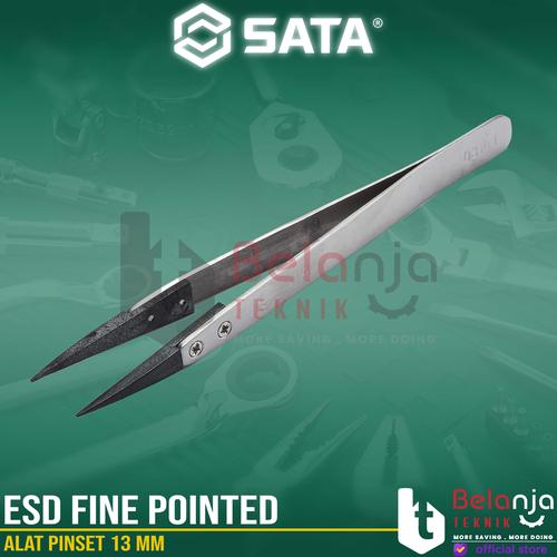[EZM.3502571] Sata Alat Pinset 13 MM 03161 Esd Fine Pointed Tips Tweezers Tool