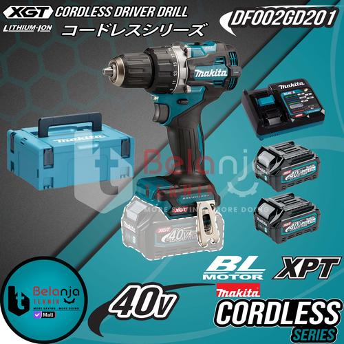 [EZM.3502643] Makita Cordless Driver Drill DF002GD201 Mesin Bor Baterai 40V 2.5 A