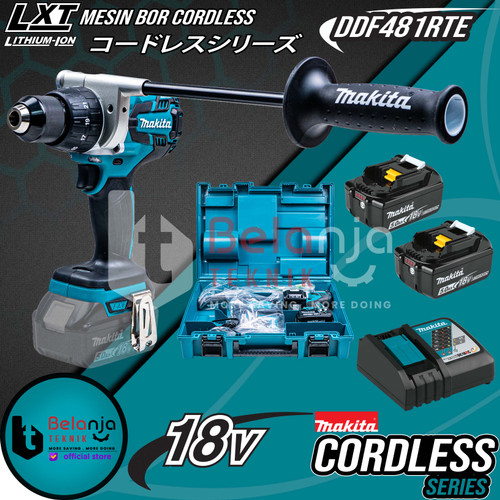 [EZM.3502772] Makita Mesin Bor Cordless DDF 481 RTE 18 Volt Driver Drill DDF481RTE
