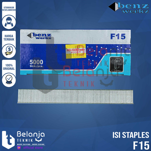[EZM.3502802] Benz Isi Steples I Paku Tembak F15 Lurus Refill Air Nailer 15 MM F 15