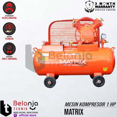 [EZM.3502858] Matrix Mesin Kompresor Angin 1Hp Air Compressor 83 Liter 1 HP