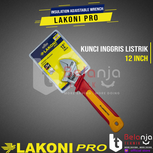 [EZM.3502892] LAKONI PRO Insulation Adjustable Wrench 12" Inch Kunci Inggris Listrik