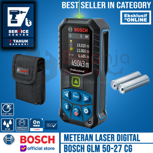[EZM.3502994] Bosch Meteran Laser Digital Rangefinder GLM 50-27 CG G 50 M Alat Ukur