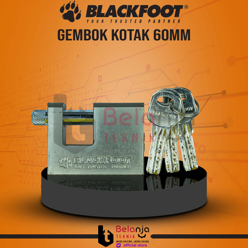 [EZM.3503009] Blackfoot Rectangular Padlocks Gembok Gudang Kotak 60 MM Panzer 60MM