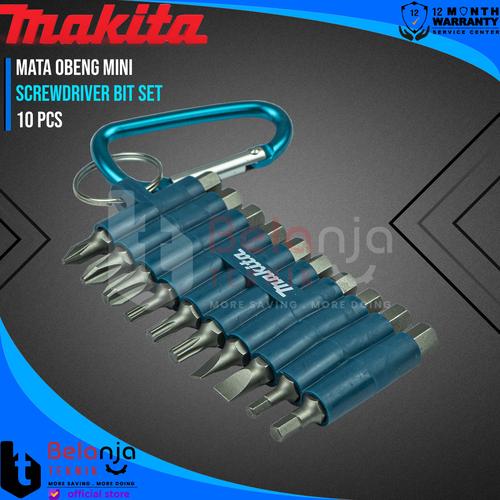 [EZM.3503015] Makita Screwdriver Bit Set 10 Pcs Mata Obeng Mini Hex 1/4 Inch D-67620